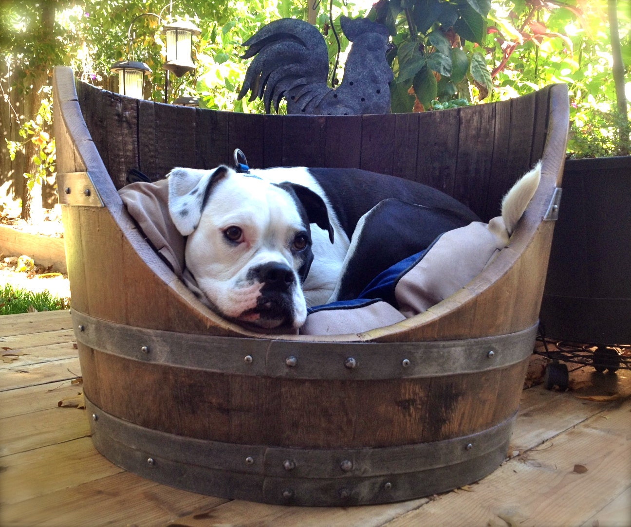 Handcrafted Wine Barrel Dog Bed