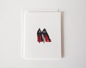 Notecards - set of  ten (10) Christian Louboutin Shoes, Red Sole Shoes (envelopes included)