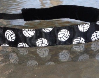 Volleyball Headband, Adjustable Non slip headband, black with Glitter ...