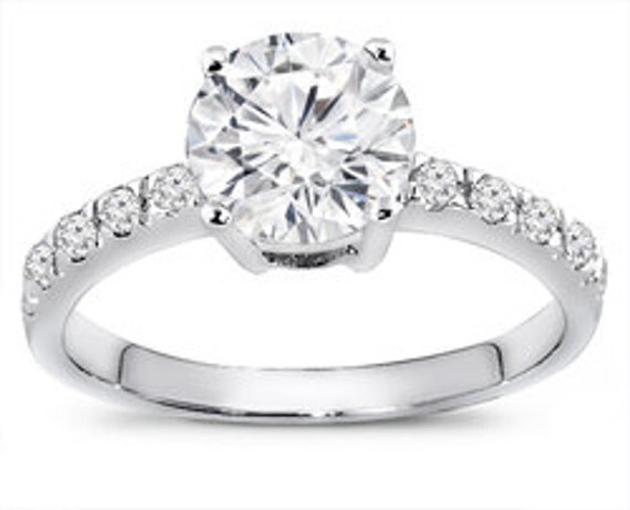 1.00 Carat The Lavish Engagement Ring .75 ct Center by WorldJewels