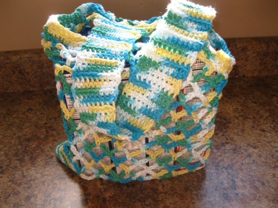 Crochet Mesh Shopping Bag  Market Bag or Beach Tote  Ready to Ship ...