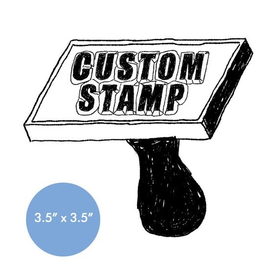 CUSTOM Rubber Stamp 3.5 x 3.5 Logo Business