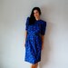 vintage FLORAL dress / 1980s does 1940s BLUEBERRY puff sleeve dress