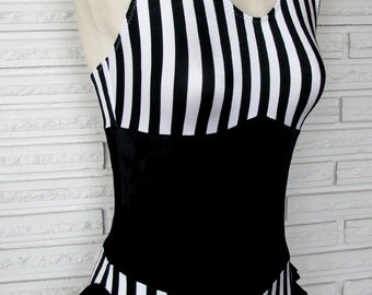 Vertical Stripe Cirque Leotard Bodysuit Aerial Costume, Custom Made