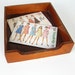 vintage wood file desk tray