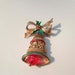 Vintage GERRY'S Christmas Bell Brooch Pin Gold toned