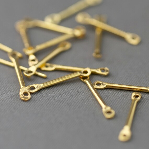 30 Gold Plated Brass Connector Bars 15mm