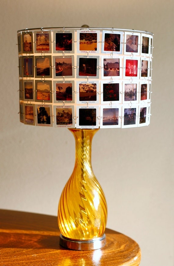 Custom Lampshade from Vintage Photo Slides by RachelReynoldsDesign
