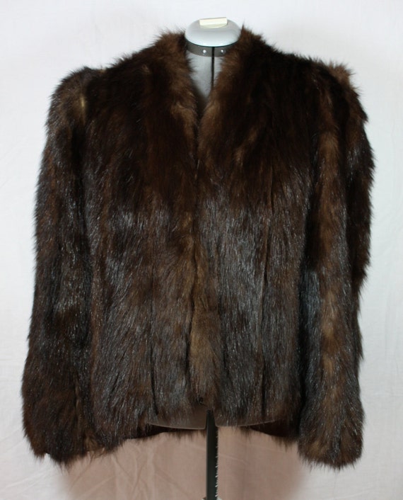 Vintage Fur Cape Coat Fisher Fur by Thelma Todd 1940's