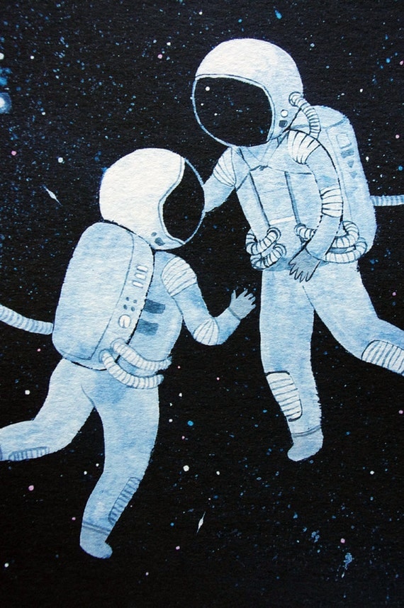 8x10 print fine art color print astronauts in love by stasiab