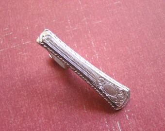 With A Gift Box! One Skinny Tie Clip - Brushed Matte Silver - Gift For Stylish Guys - Style No. TC510S