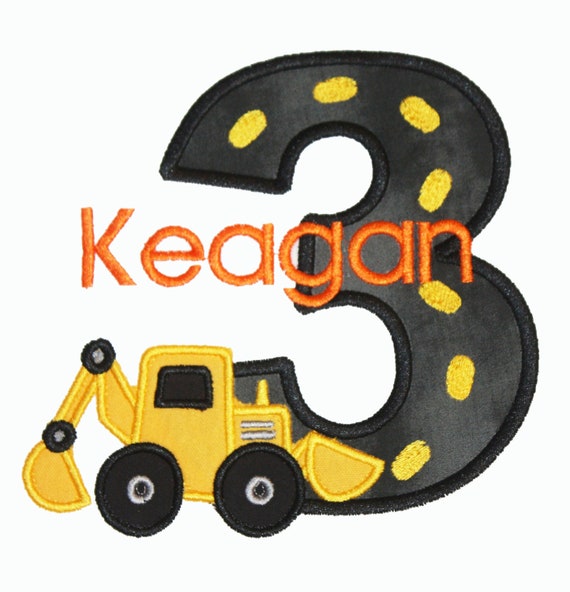 Greatstitch Boys Birthday Shirt Digger 1st Birthday 2nd Birthday 3rd Birthday Shirt Construction Digger Birthday Party Il_570xn
