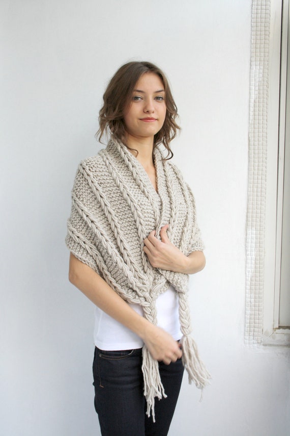 Beige Scarf Shawl Gift Under 75usd For Her