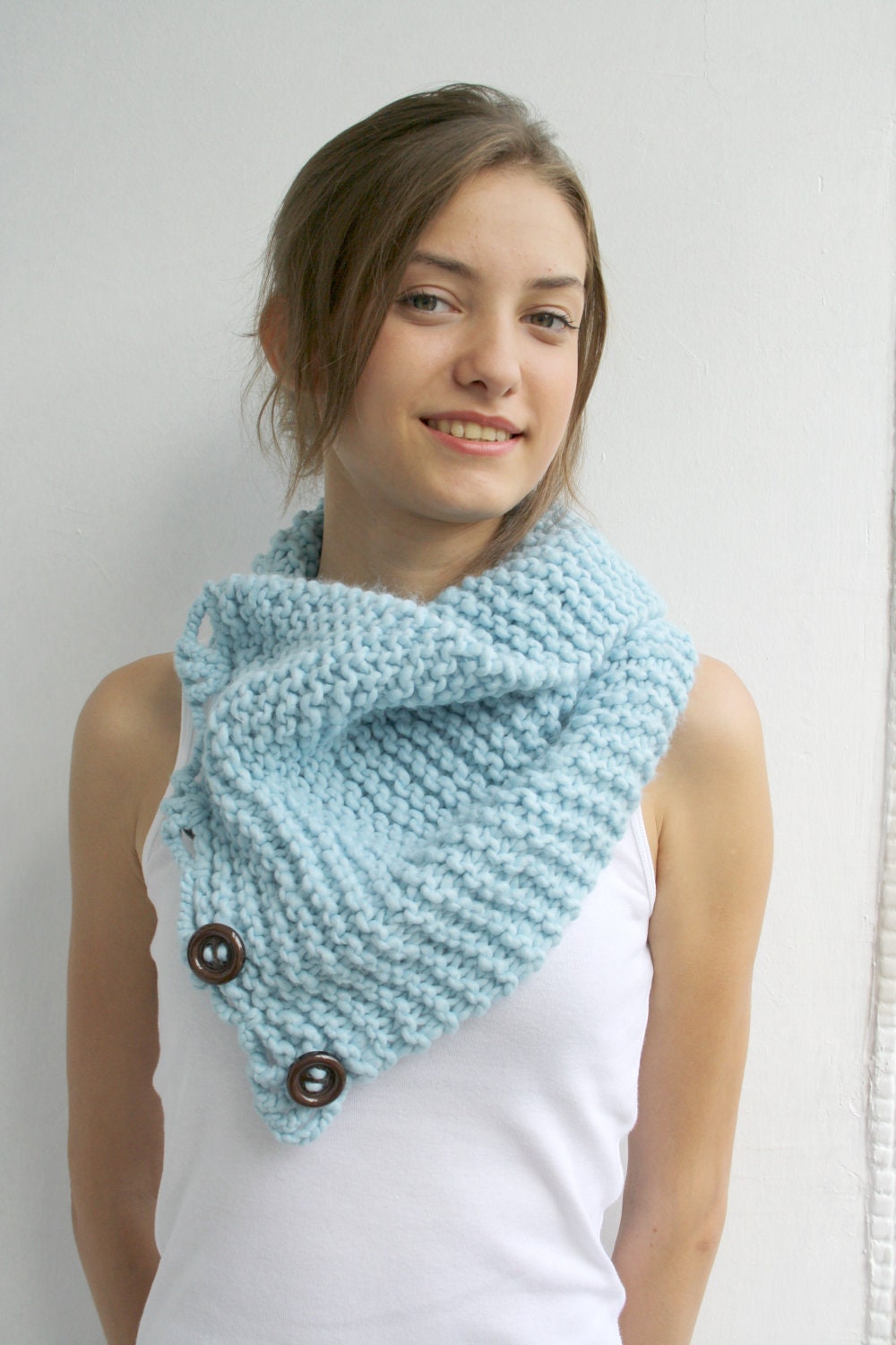 Blue Scarf Shawl Neckwarmer Cowl Mothers Day gift for women