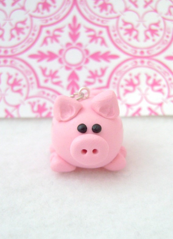 Handmade Polymer Clay Pig Ornament