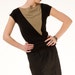 Size xs/small- Modern Top Bamboo Organic Cotton Jersey Black with Olive, short sleeves, eco fashion