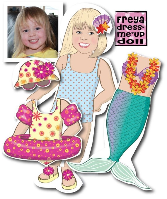 Toddler's Paper doll Personalized Illustrated