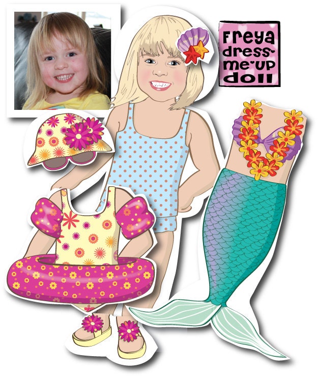 Toddler's Paper doll Personalized Illustrated