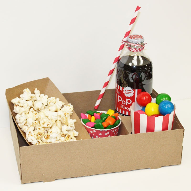 Food Tray / Drink Holder 10 Brown Kraft Party Tray Boxes