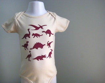 Dinosaur Baby Bodysuit Organic American Apparel