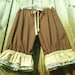 Chocolate Knee length Bloomers with creamy lace and tan ruffles