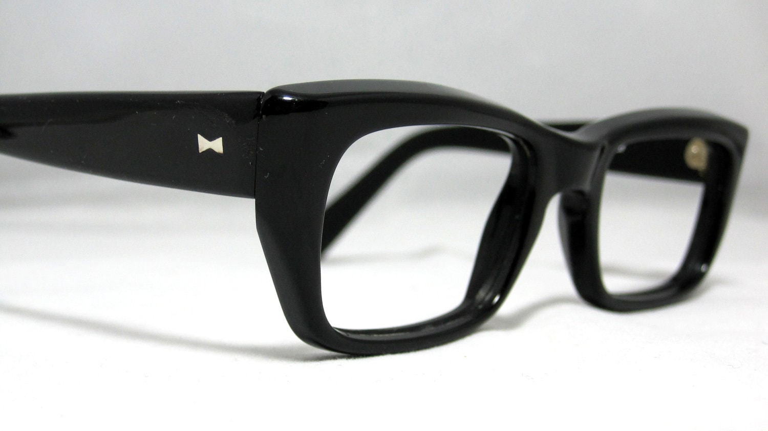 Vintage Eyeglasses Mens Black Horn Rim Frames