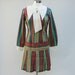 60s Vintage Drop Waist Geometric Mod Big Collar Dress - small