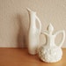 Vintage Milk Glass Vases or Cruets - Set of Two
