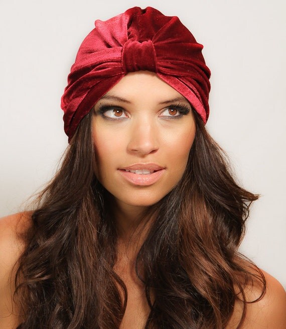 Items similar to Velvet Oxblood Full Turban Headband 