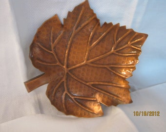 Mid Century Copper Metal Leaf Dish By Gatormom13 JUST REDUCED