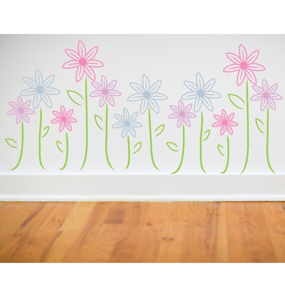 Flower Wall Decal Flower Border Wall Decal