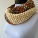 30% OFF SALE - Circle scarf - loop scarf - infinity scarf - neck warmer - hand knitted - in orange, gray,brick,brown and cream (WAS 49)