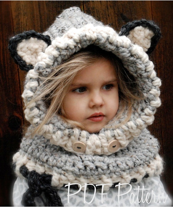 Wolf scarf crochet months,  Child Toddler, child's Woodlynn free pattern     hooded (12/18 Cowl CROCHET PATTERN