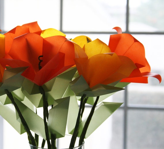 flower origami lights Poppies Flower  Bouquet  Origami Origami California Translucent Paper