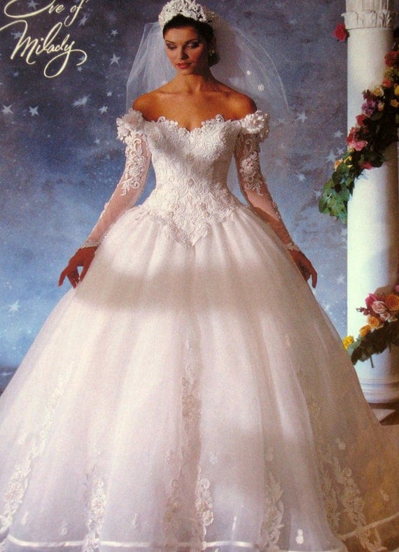 Items similar to 5 1980s Magazine Ads for Eve of Milady Wedding Dresses ...