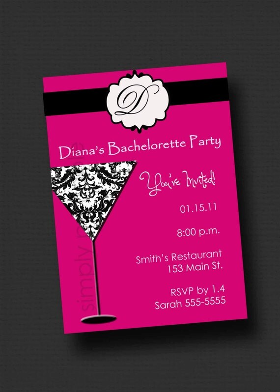 Bachelorette Party Invitation Damask (Printable Digital) Il_570xn