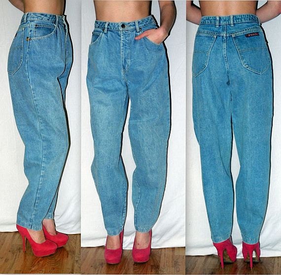 Sassy .. vintage 80s pleated baggy jeans / 1980s Sasson