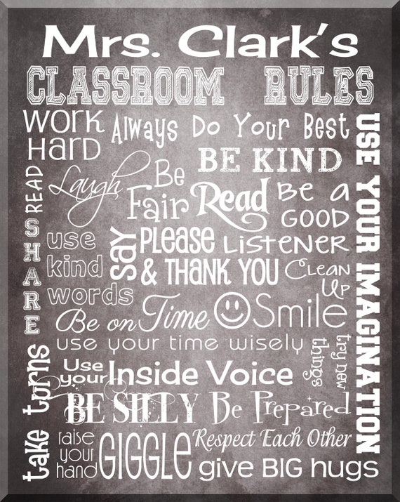 Items similar to CLASSROOM RULES SIGN - Personalized Teacher Gift ...