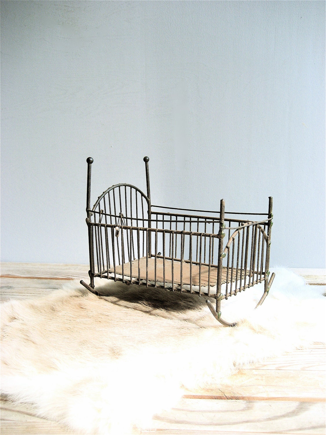 Vintage Metal Baby Cradle