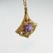 Edwardian Gold Gilt Amethyst Glass Pendant Fob Double Sided
