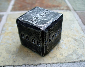 1" PERSONALIZED DIE Hand Forged and Personalized by Blacksmith Naz - Custom Die Personalized Gift - One of a Kind - Unique - Original
