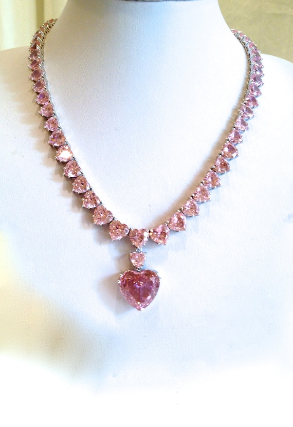 Vintage Pink Diamond Estate Jewelry Necklace