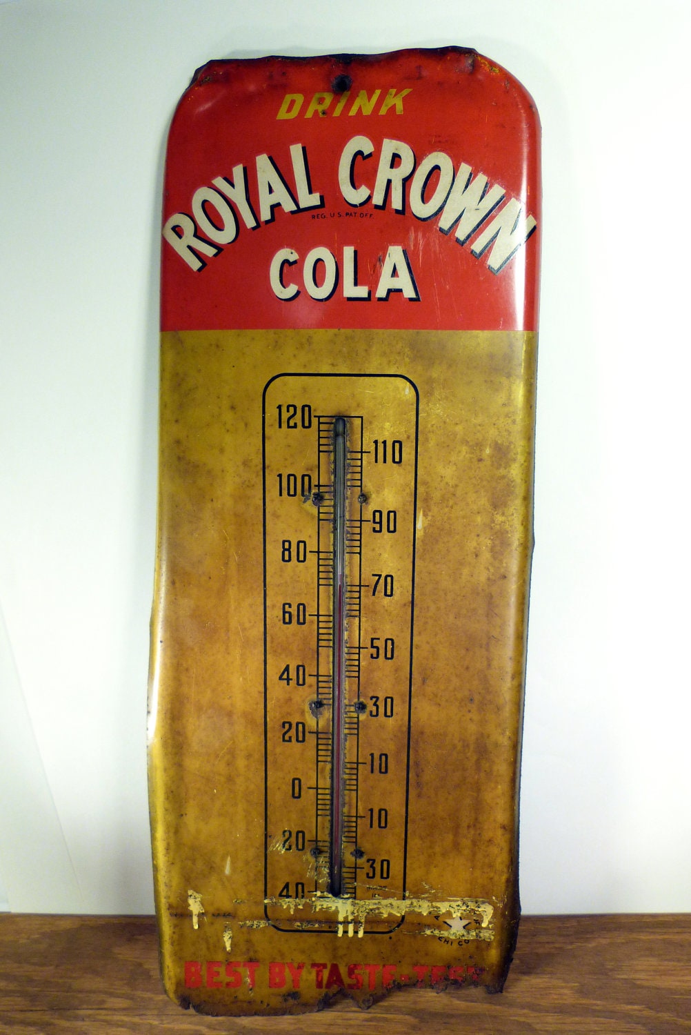 1950's Royal Crown Cola Thermometer Soda Sign