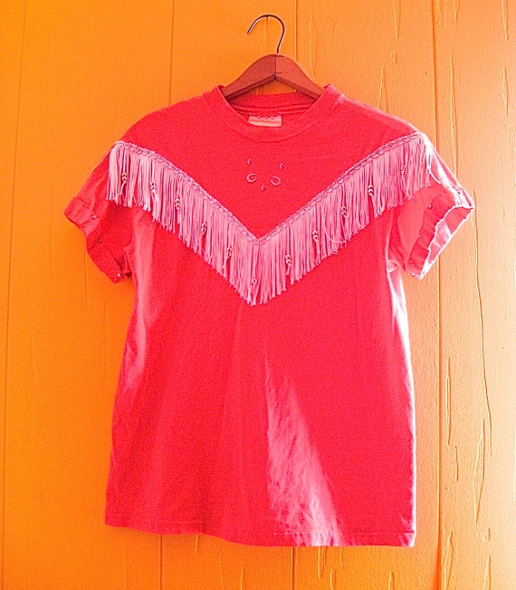 Cowgirl Shirt/Fringed Blouse/Western Style/Embellished Vintage