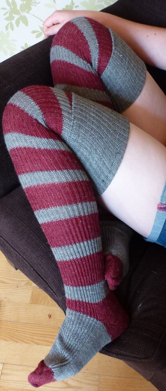 Thigh high KNITTED WOOL socks Better than leg warmers