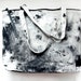 Ready To Ship. B L E A C H BLACK HAND DYED Cotton Tote Bag. Tie Dyed Market tote.