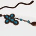 Antique Copper Turquoise Cross Bookmark with Follow Your Heart Charm and Free Blank Journal