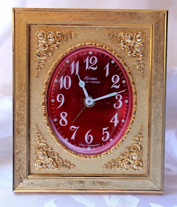 Vintage Linden Brass Clock Made In by TheRunningRooster on Etsy