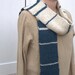 Blue and White Striped Mens Scarf Fibonacci Stripe Man Scarf Guy Hand Knit