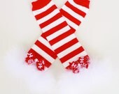 READY TO SHIP: Leg Warmers - Red and White Striped - Christmas Crush Custom Holiday Outfit Accessory - One Size - Cutie Patootie Designz Il_170x135
